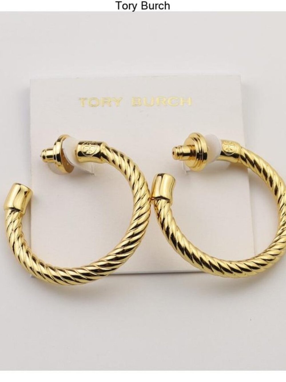Tory Burch Twisted Gold Hoop Earrings